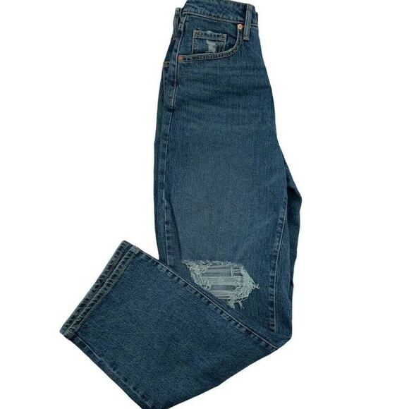 Wild Fable Jeans Women's Size 4/27 Distressed Straight Leg High Rise Baggy Denim - Picture 3 of 12